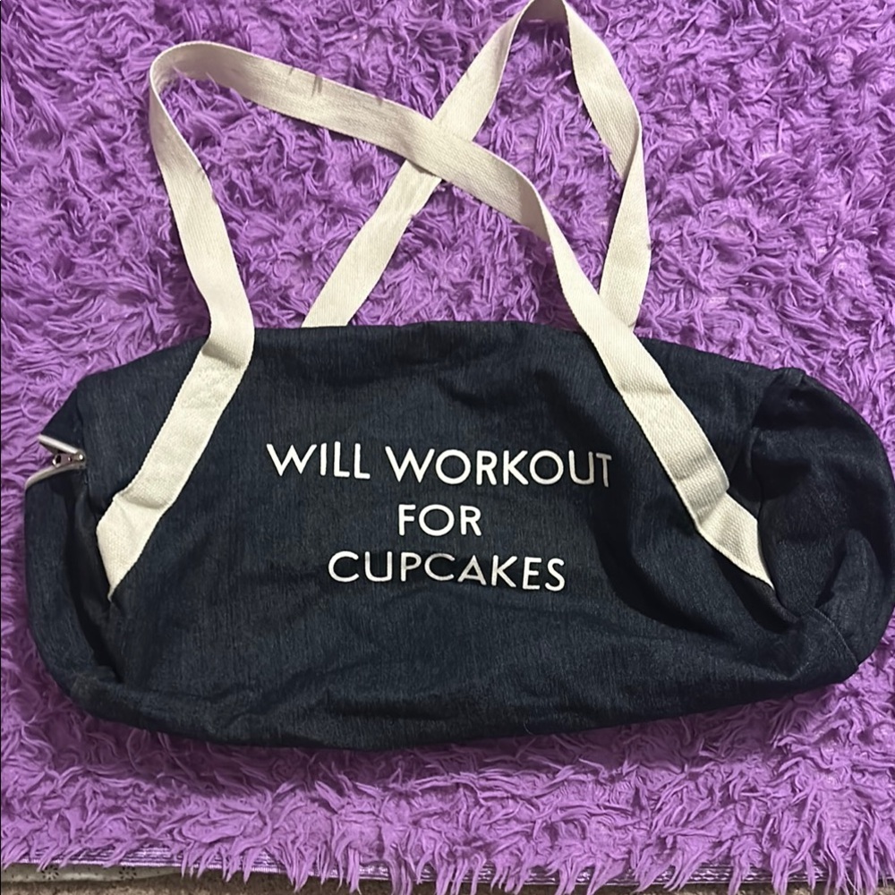 Stylish Denim Blue and white Gym Bag!